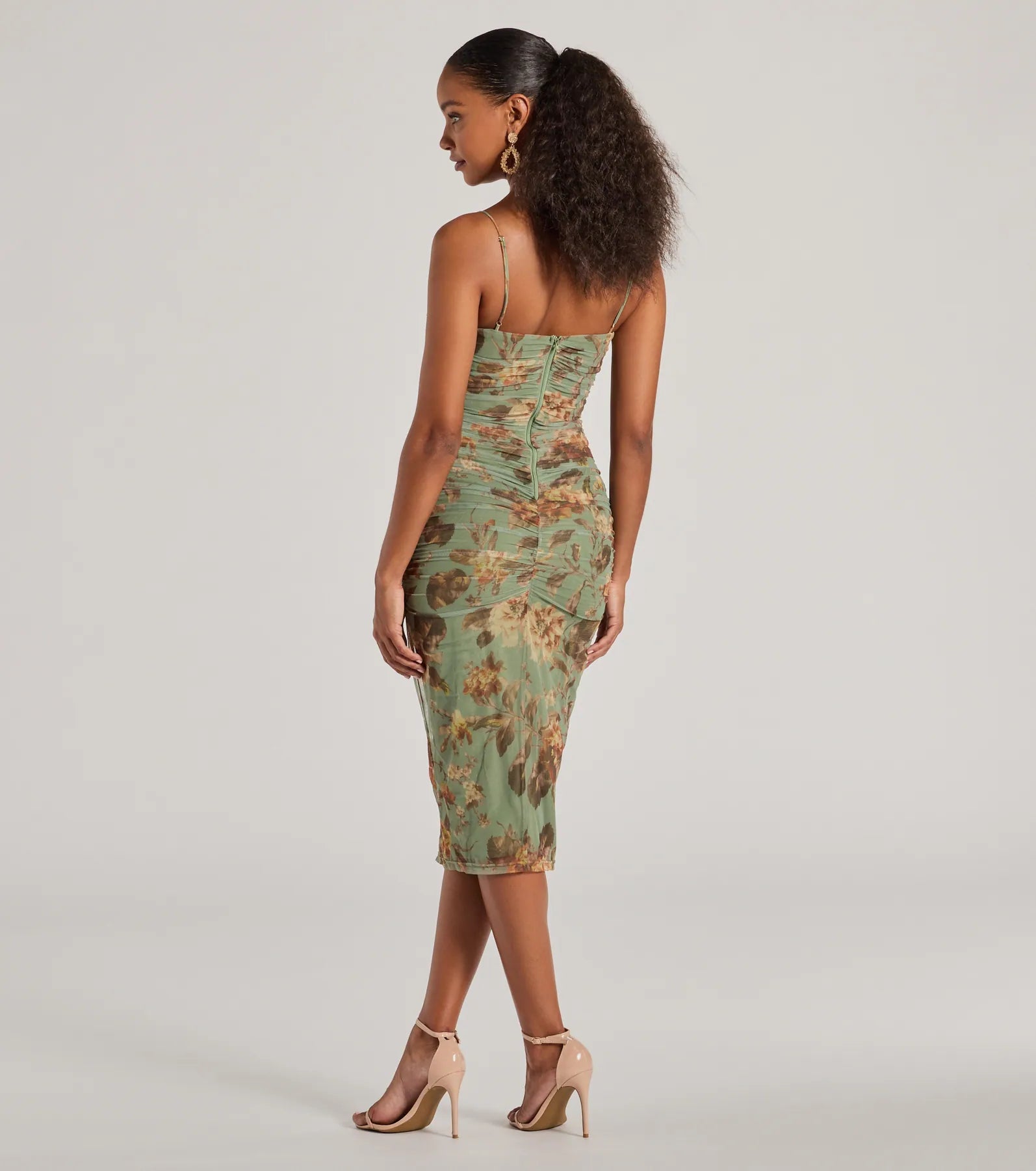 Romance Will Blossom Corset Floral Mesh Midi Dress - Image 2