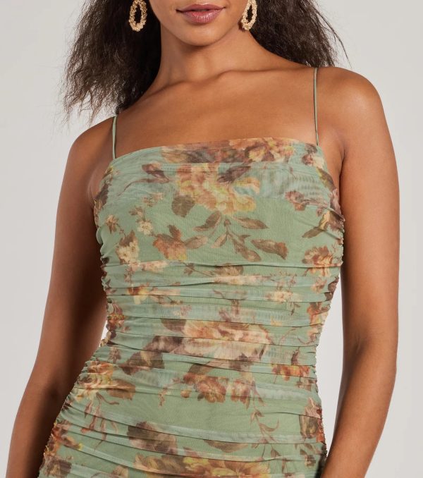 Romance Will Blossom Corset Floral Mesh Midi Dress - Image 4