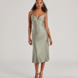 Cause To Celebrate V-Neck A-Line Midi Dress