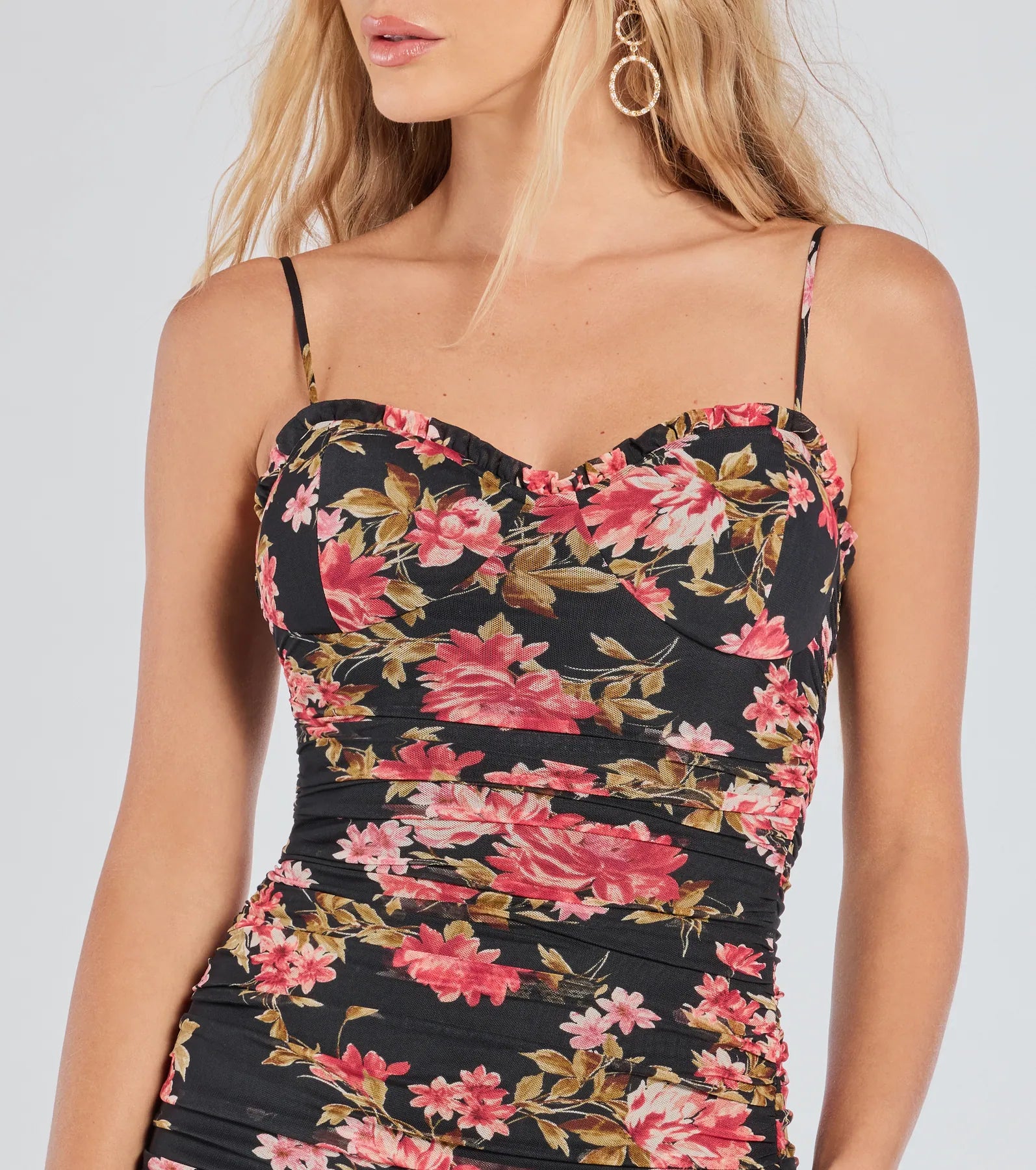 Romantic Possibilities Floral Mesh Midi Dress - Image 7