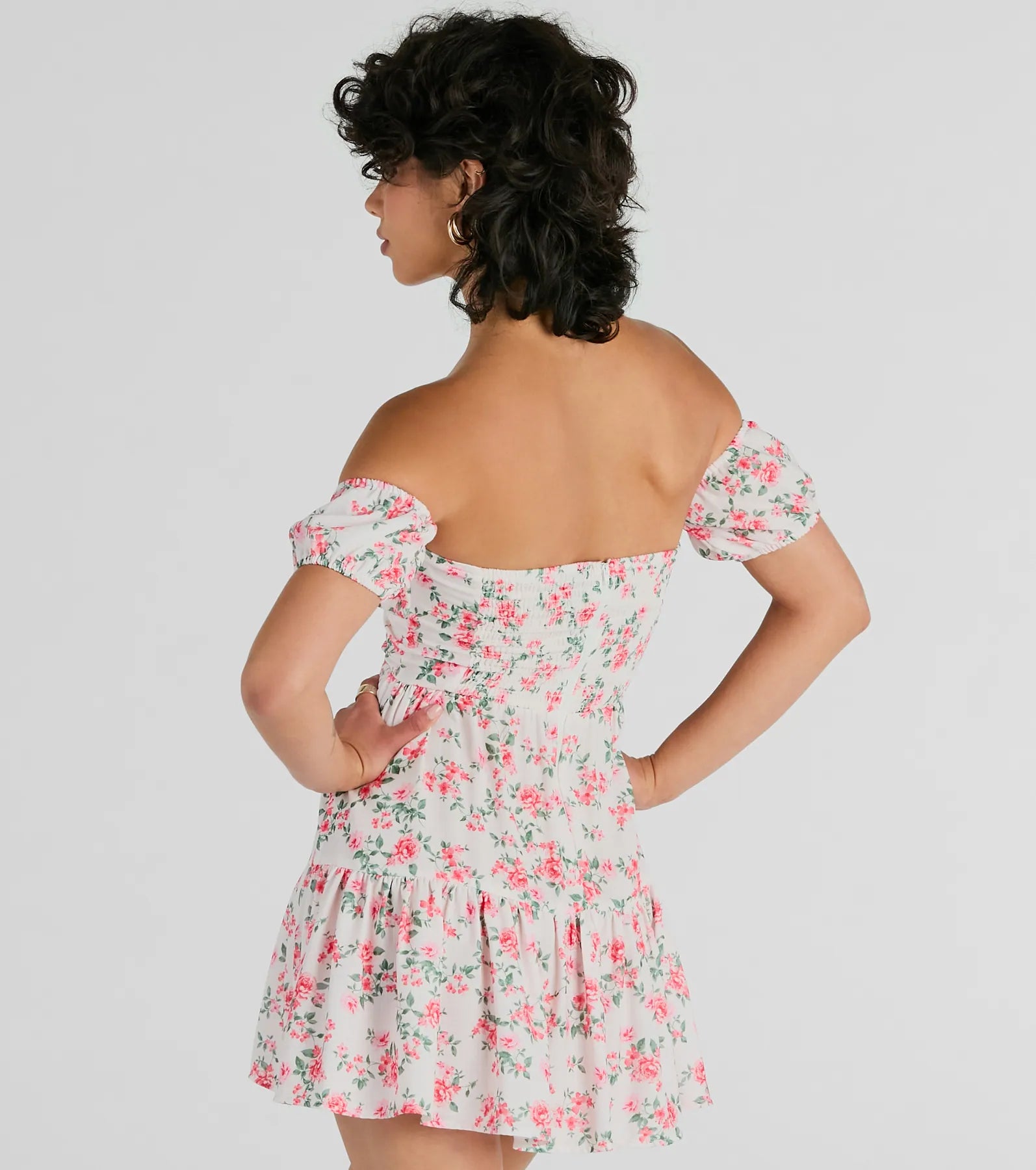 Profound Bloom Off-The-Shoulder Floral Skater Dress - Image 2