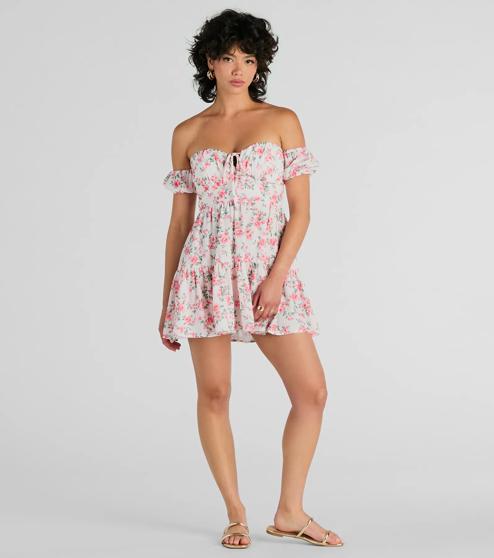 Profound Bloom Off-The-Shoulder Floral Skater Dress - Image 3