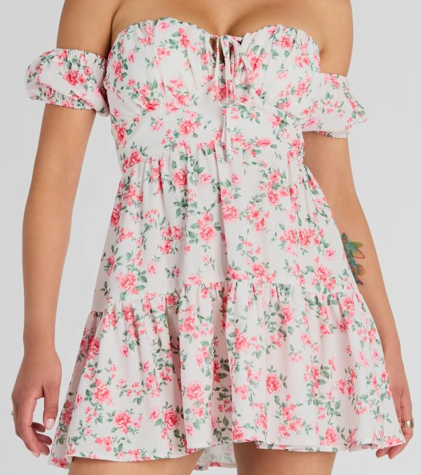 Profound Bloom Off-The-Shoulder Floral Skater Dress - Image 4