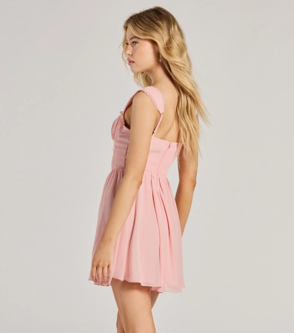 Such A Flirt Sweetheart Lace Trim Skater Dress - Image 3