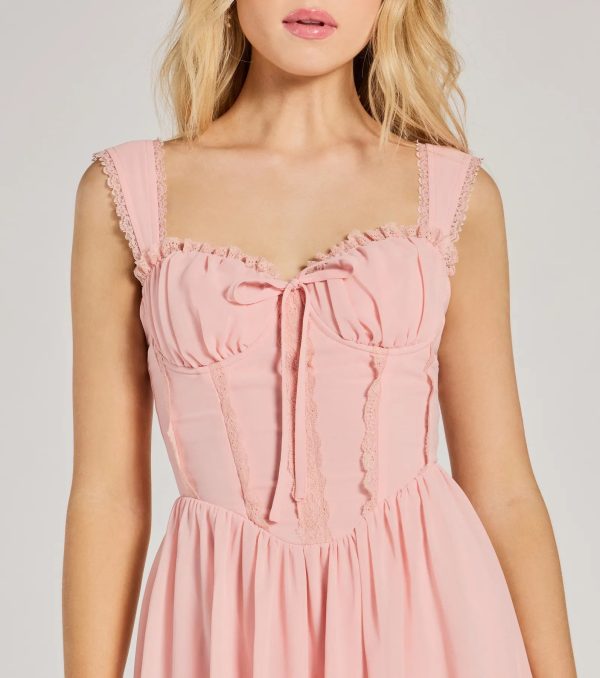 Such A Flirt Sweetheart Lace Trim Skater Dress - Image 5