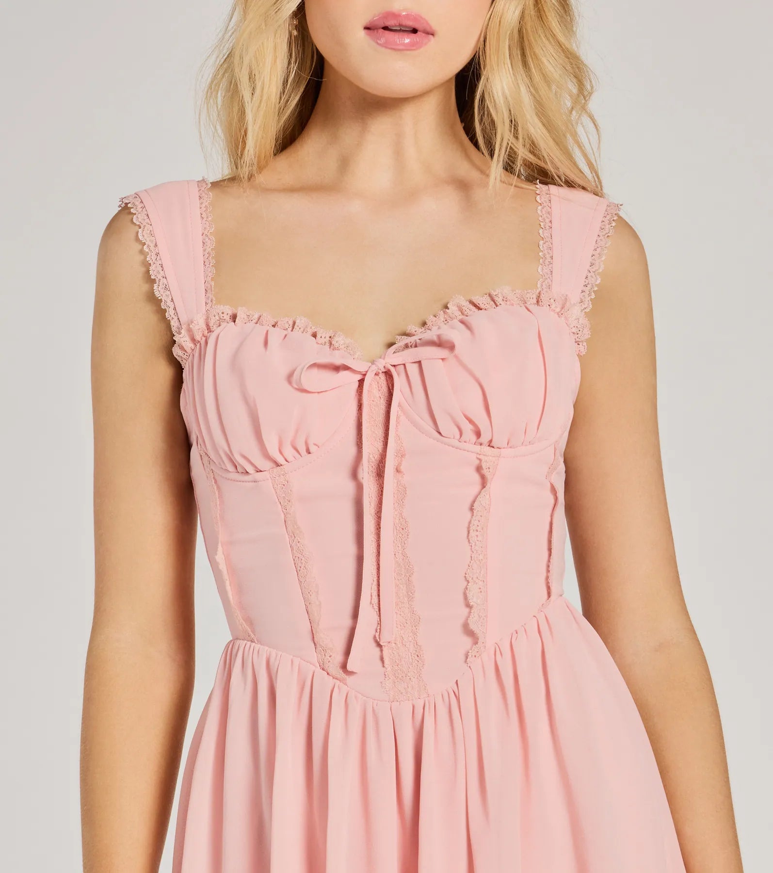Such A Flirt Sweetheart Lace Trim Skater Dress - Image 5