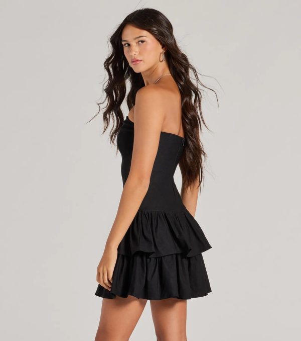 Lovely Arrival Strapless Ruffled Skater Dress - Image 2