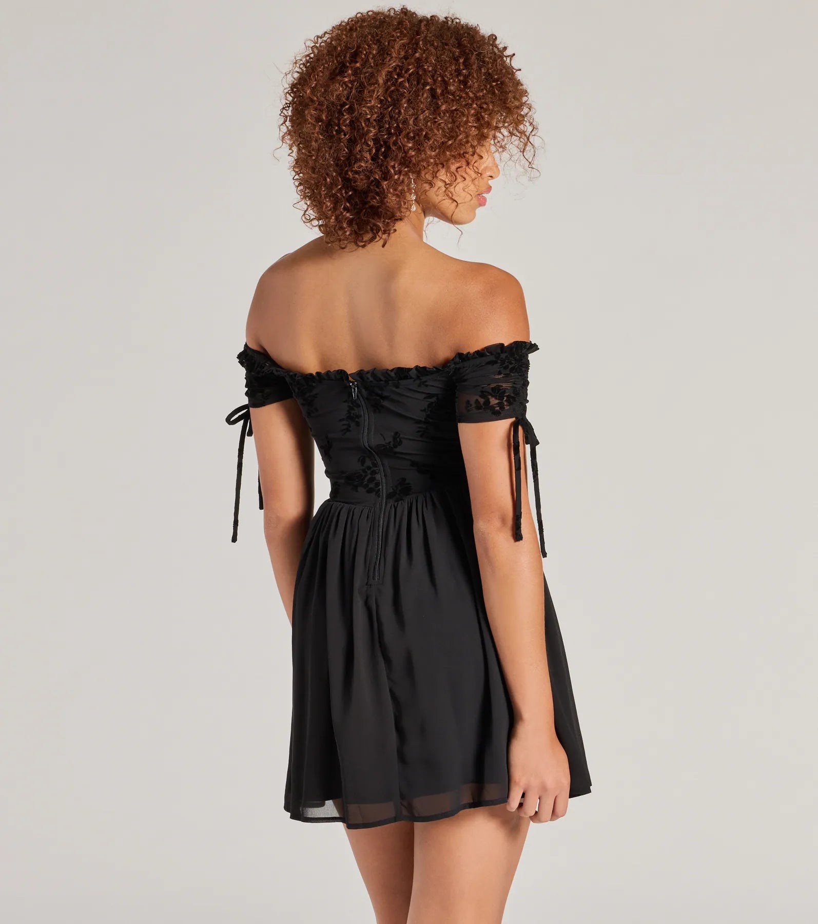 Radiating Luxe Flocked Velvet Skater Dress - Image 2