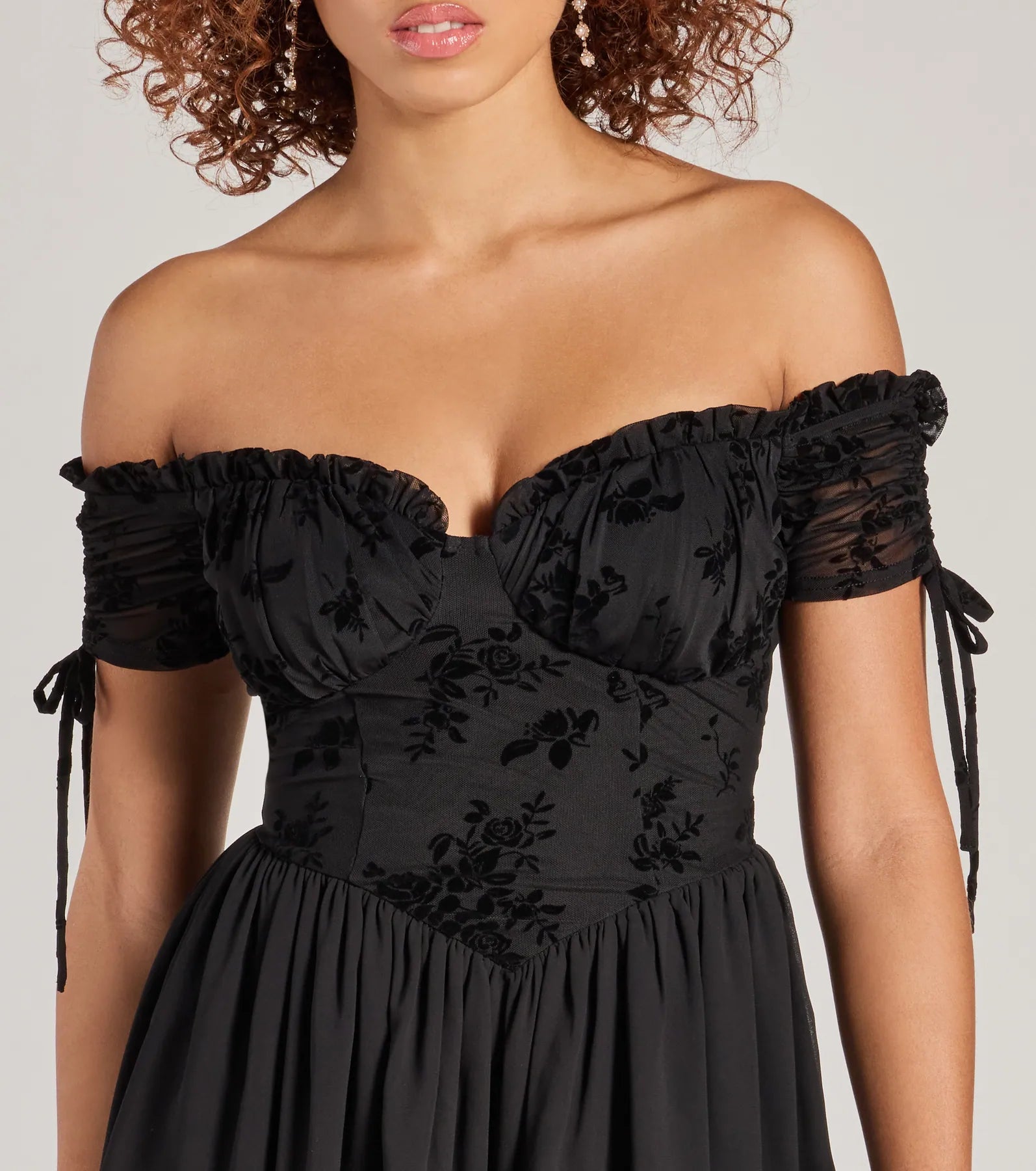 Radiating Luxe Flocked Velvet Skater Dress - Image 4