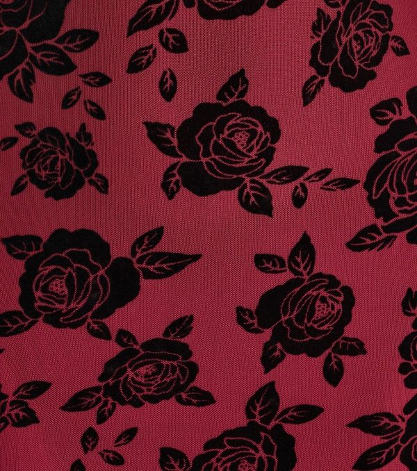 Irresistible Romance Rose Velvet Lace Midi Dress - Image 15