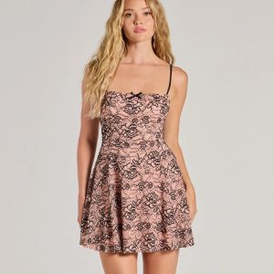 Sweet Flirt Floral Lace Skater Dress