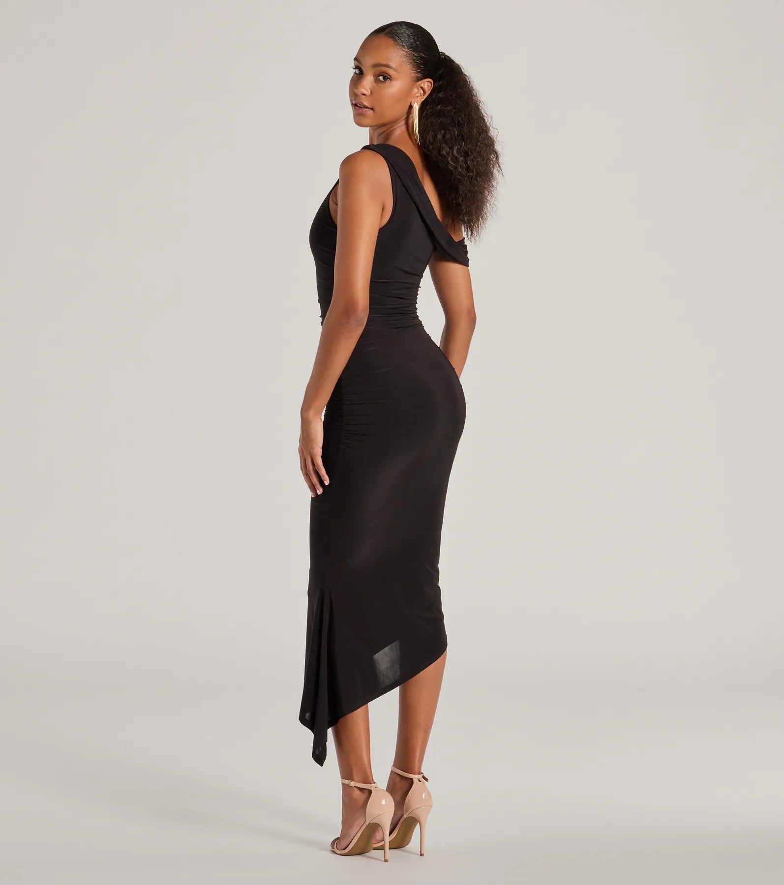 Can't Deny It One-Shoulder Bodycon Midi Dress - Image 2