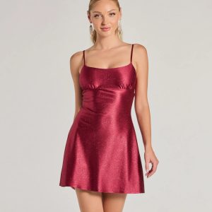 Glistening Beauty Glitter Satin Mini Dress