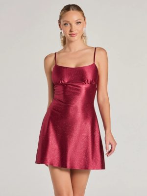 Glistening Beauty Glitter Satin Mini Dress