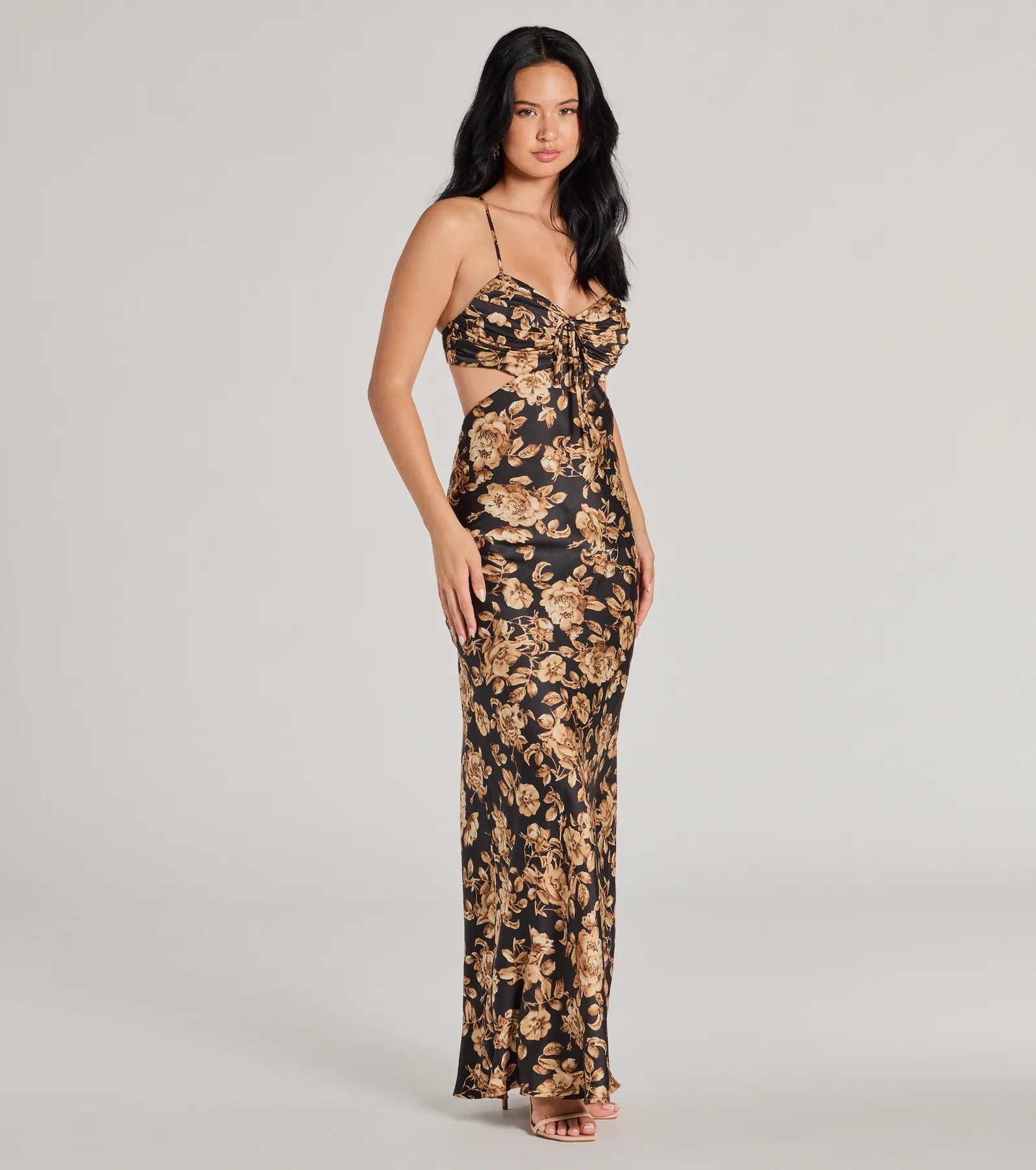 Gorgeous Bloom Floral Satin Maxi Dress - Image 5