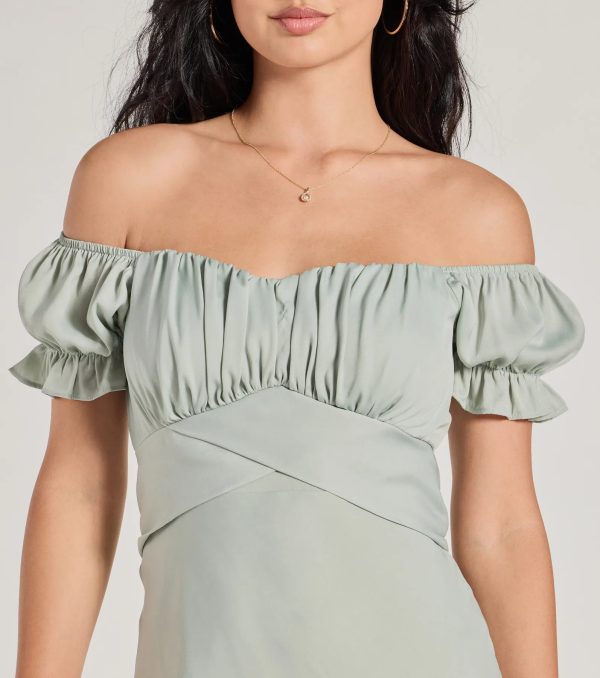 Sure To Adore Puff Sleeve A-Line Midi Dress - Image 3