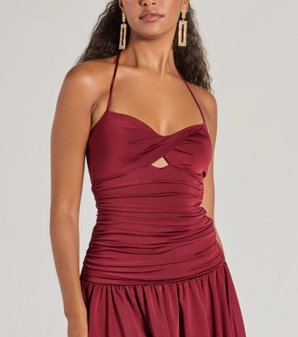 Flirty Flair Ruched Drop Waist Skater Dress - Image 4