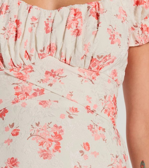 Sure To Adore Puff Sleeve A-Line Short Floral Dress - Image 4
