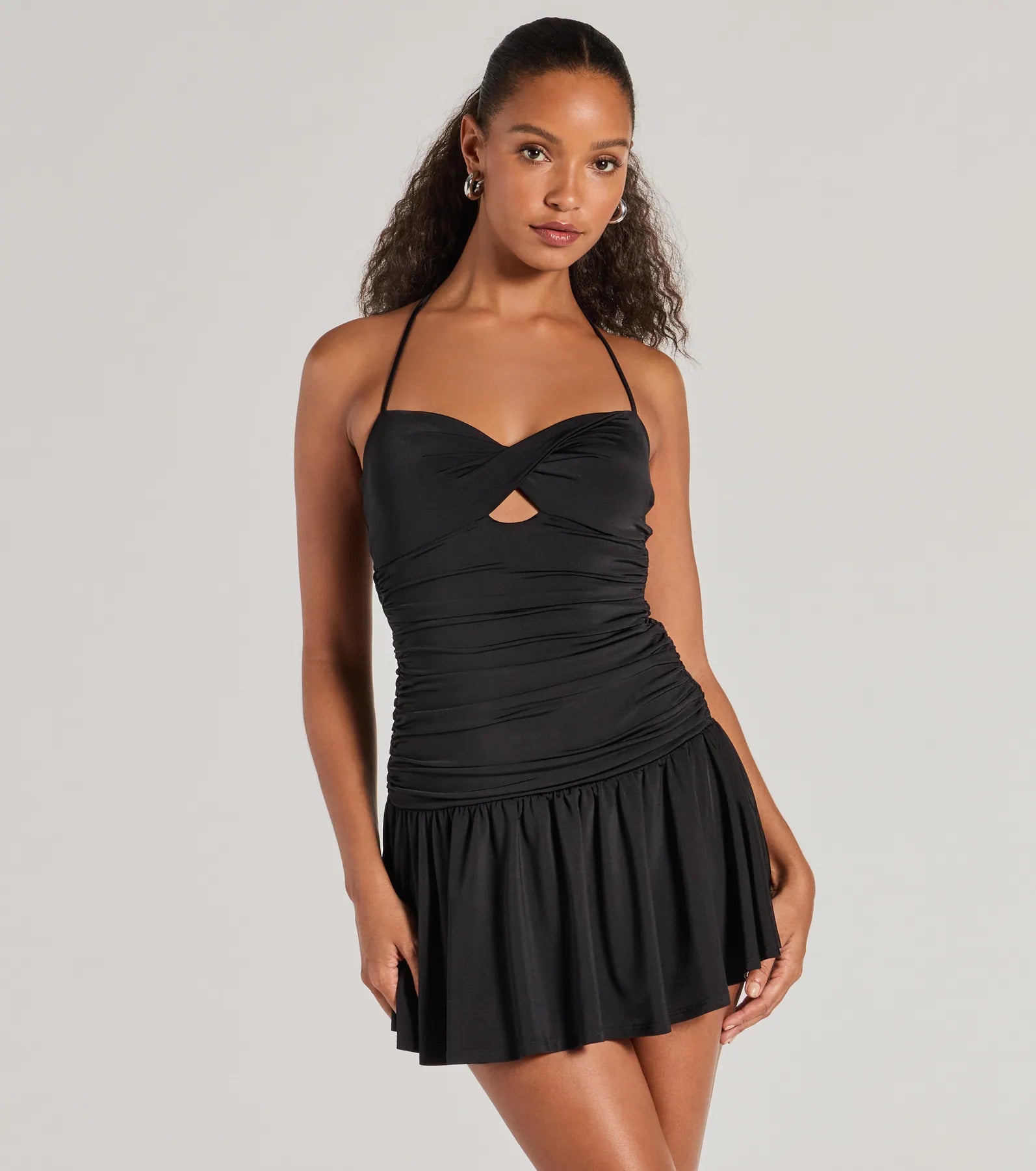 Flirty Flair Ruched Drop Waist Skater Dress - Image 5