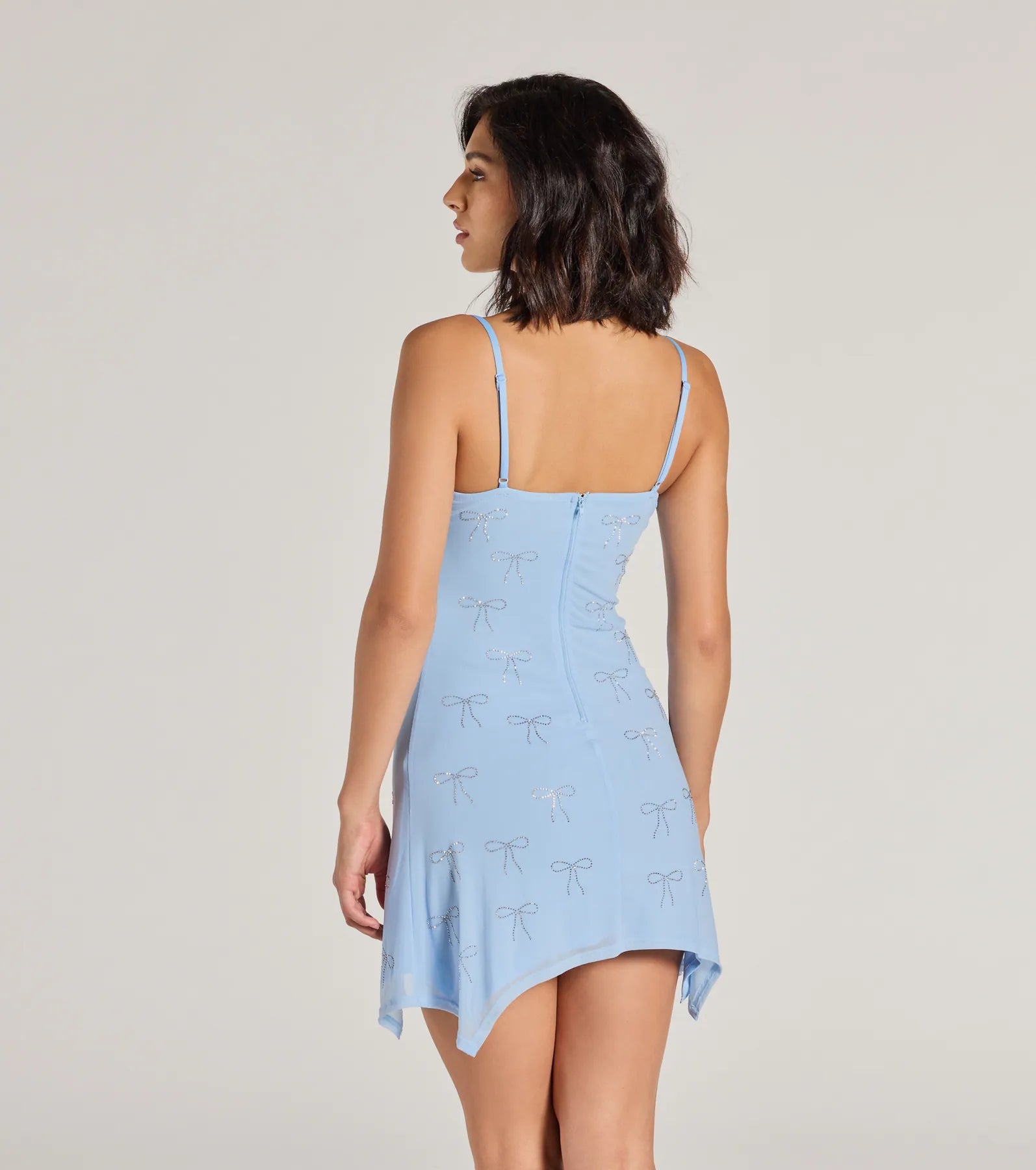 Major Flirt Rhinestone Bow A-Line Mini Dress - Image 2