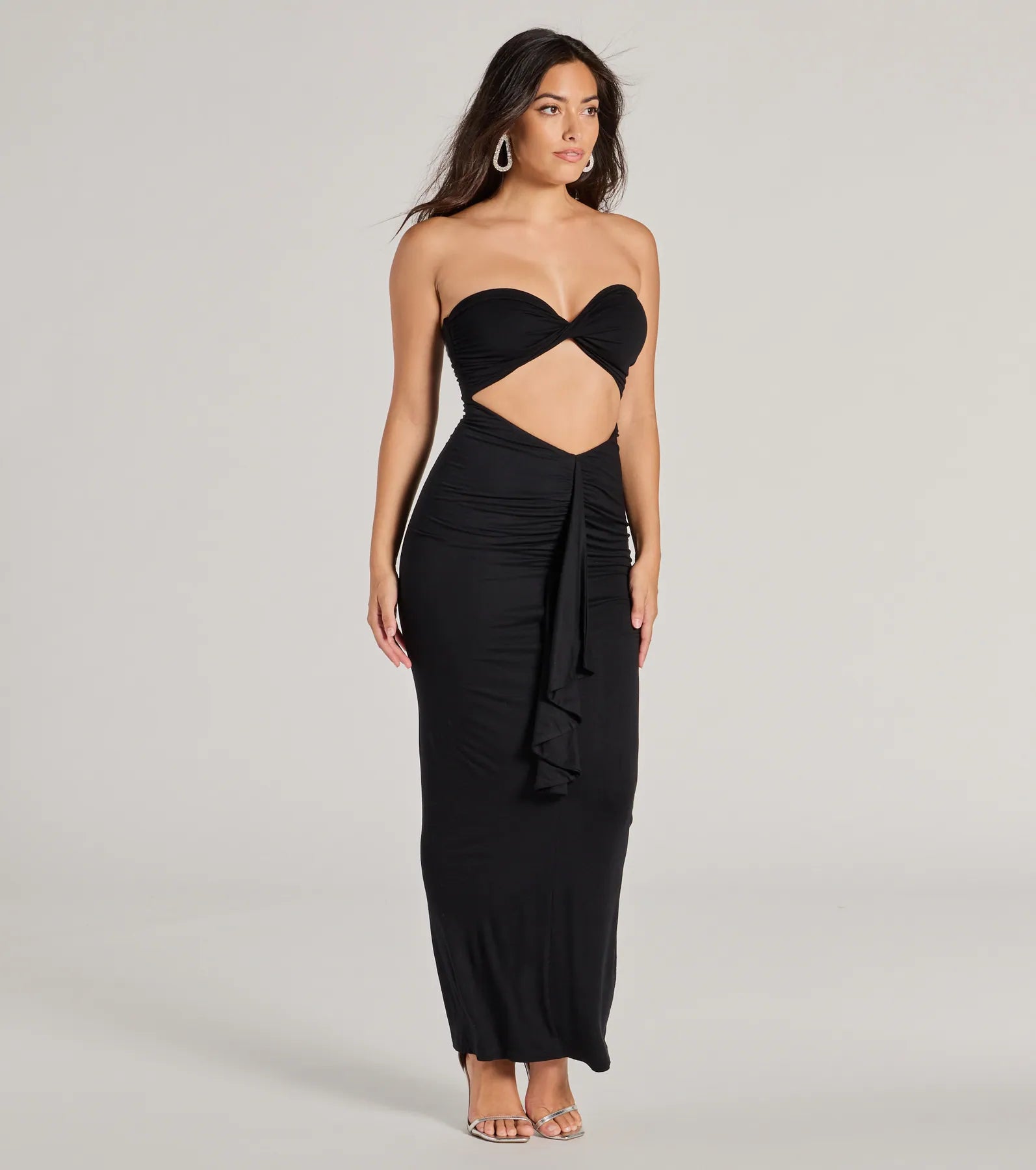Perfect Always Strapless Cutout Ruffle Maxi Dress - Image 4
