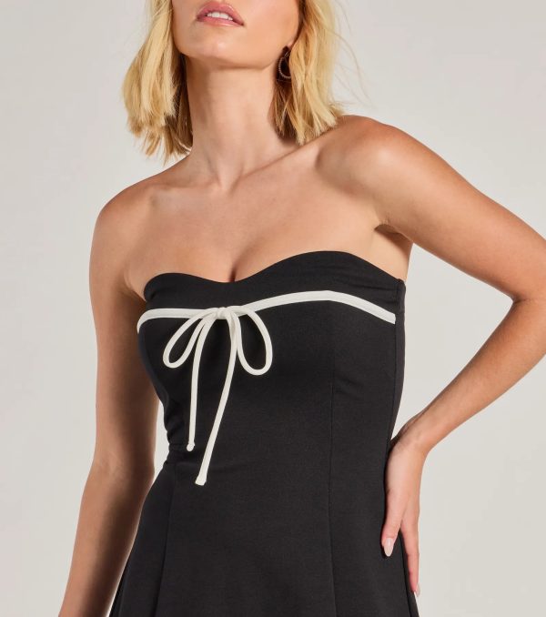 Unforgettable Cutie Bow A-Line Ponte Mini Dress - Image 4