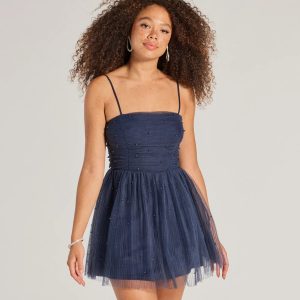 Major Stunner Tulle and Pearl Skater Dress