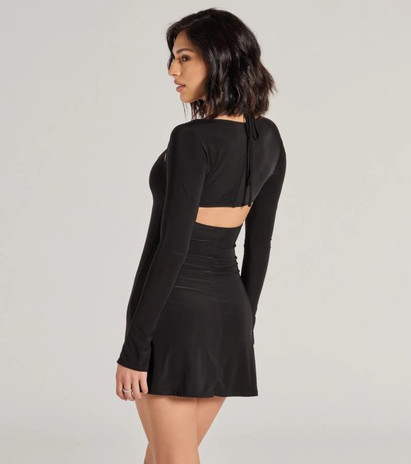 Serving Chic Long Bell Sleeve A-Line Mini Dress - Image 2