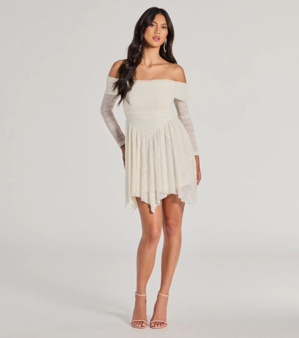 Bohemian Chic Lace Off-The-Shoulder Skater Dress - Image 3
