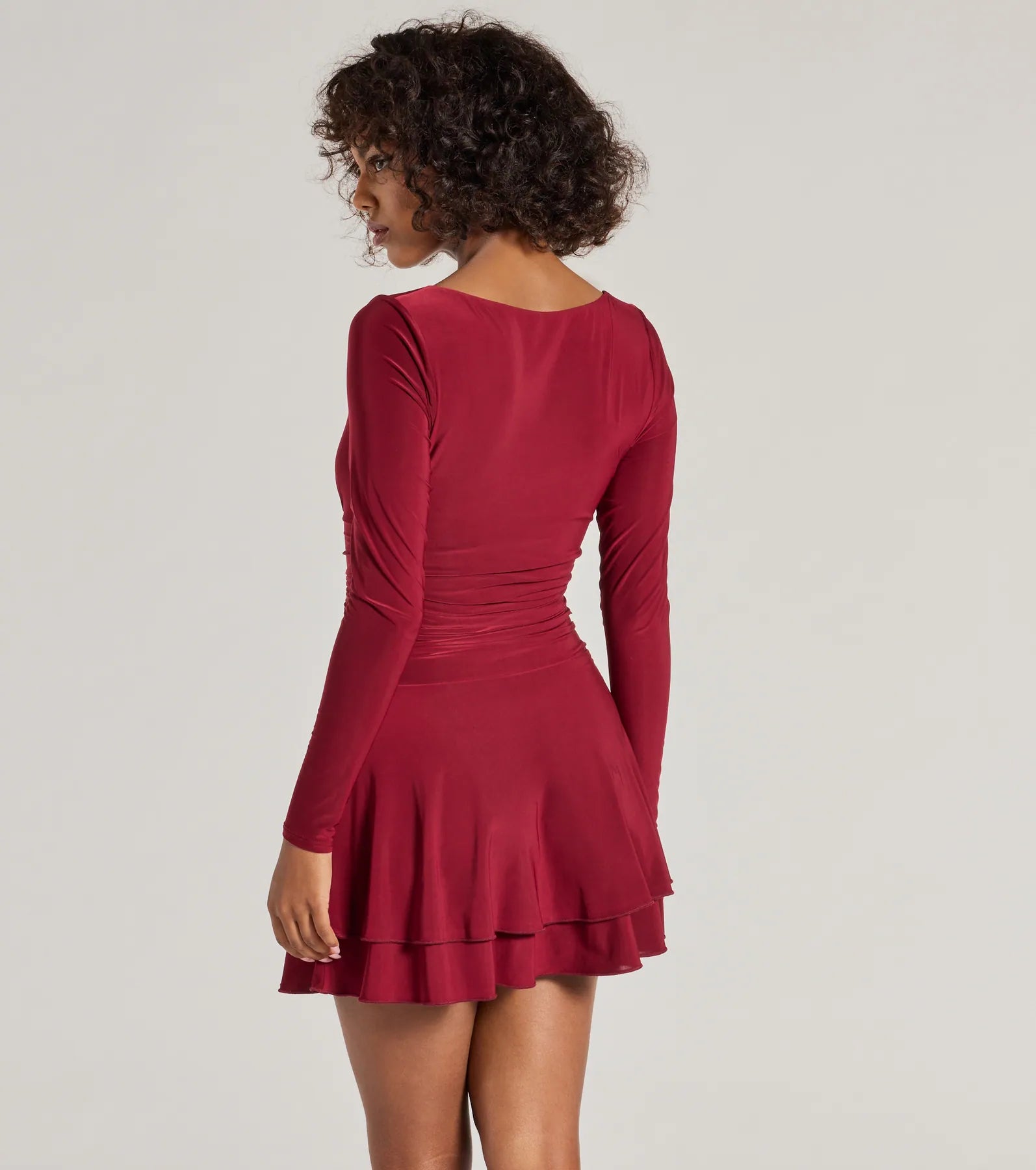 Forever Sweet Long Sleeve Drop Waist Skater Dress - Image 2