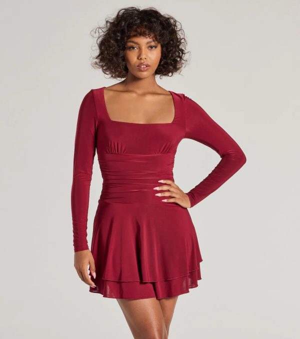 Forever Sweet Long Sleeve Drop Waist Skater Dress - Image 3