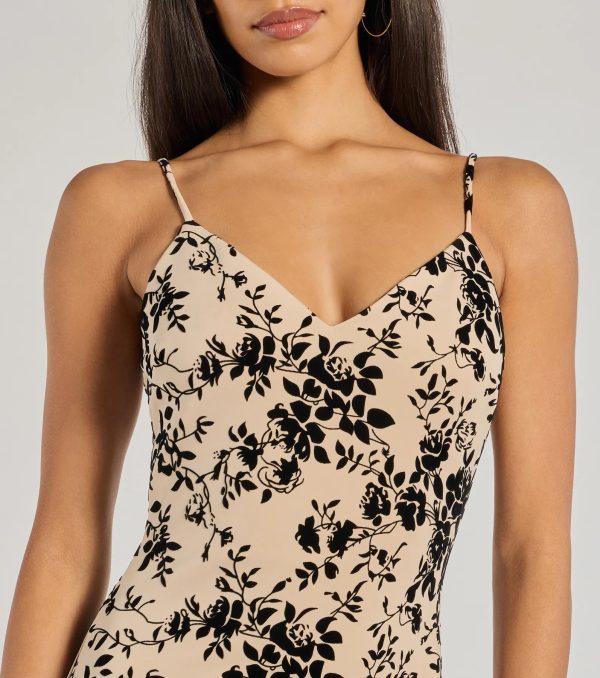 In The Garden Floral Velvet Midi Dress - Image 12