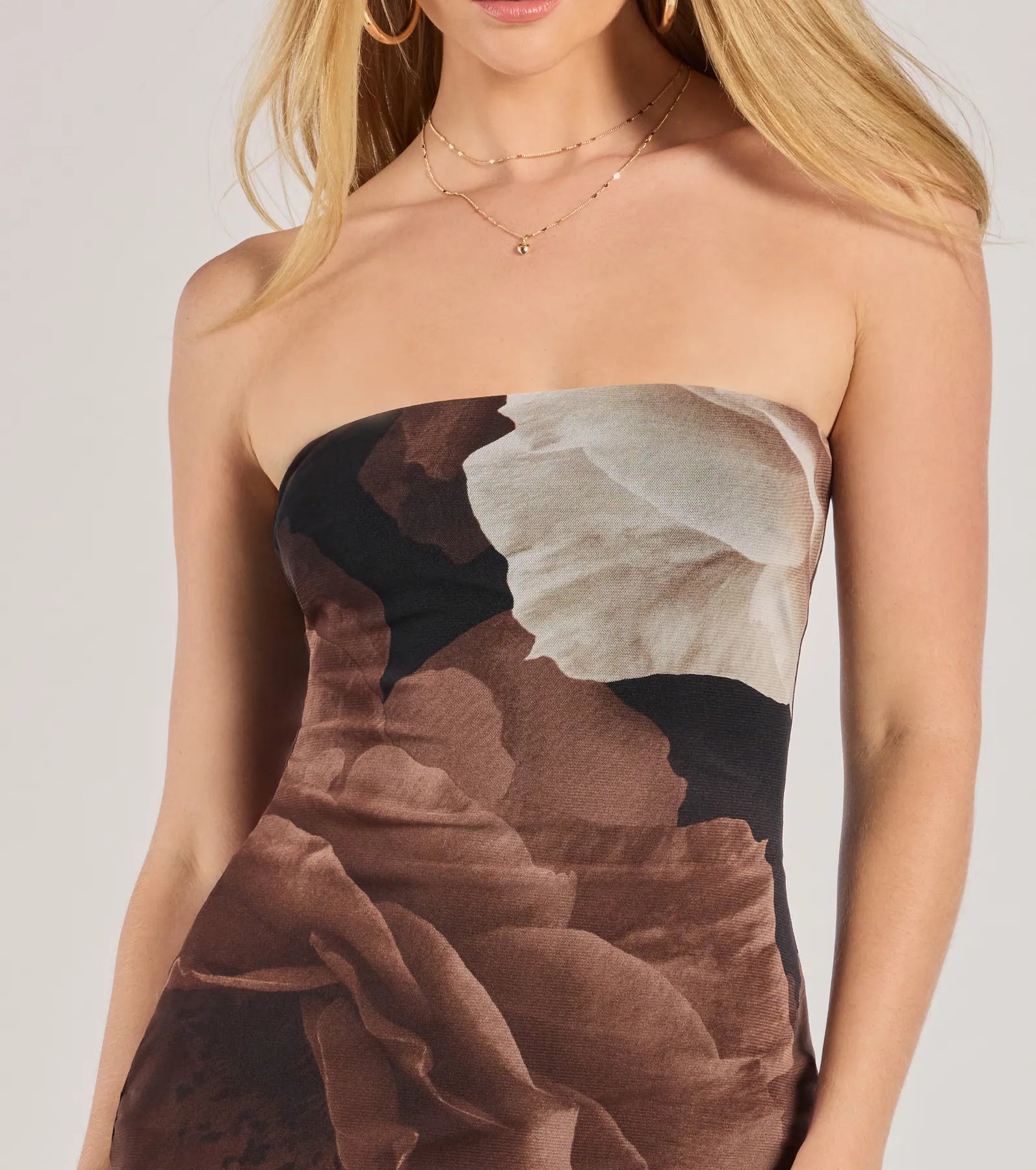Grandeur Blooms Strapless Slit Floral Maxi Dress - Image 7