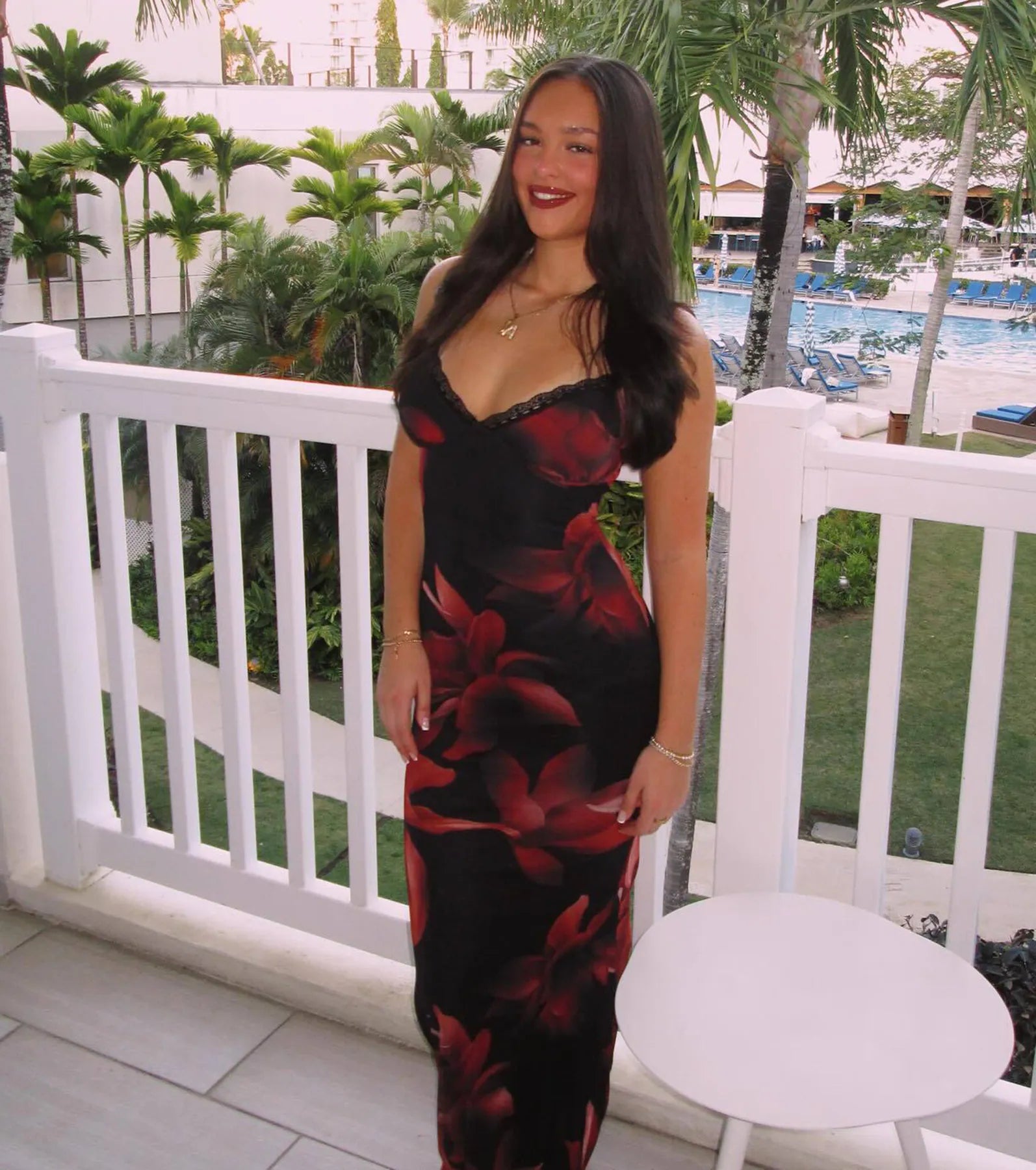 Blooming Beauty Floral Print Mesh Maxi Dress - Image 2