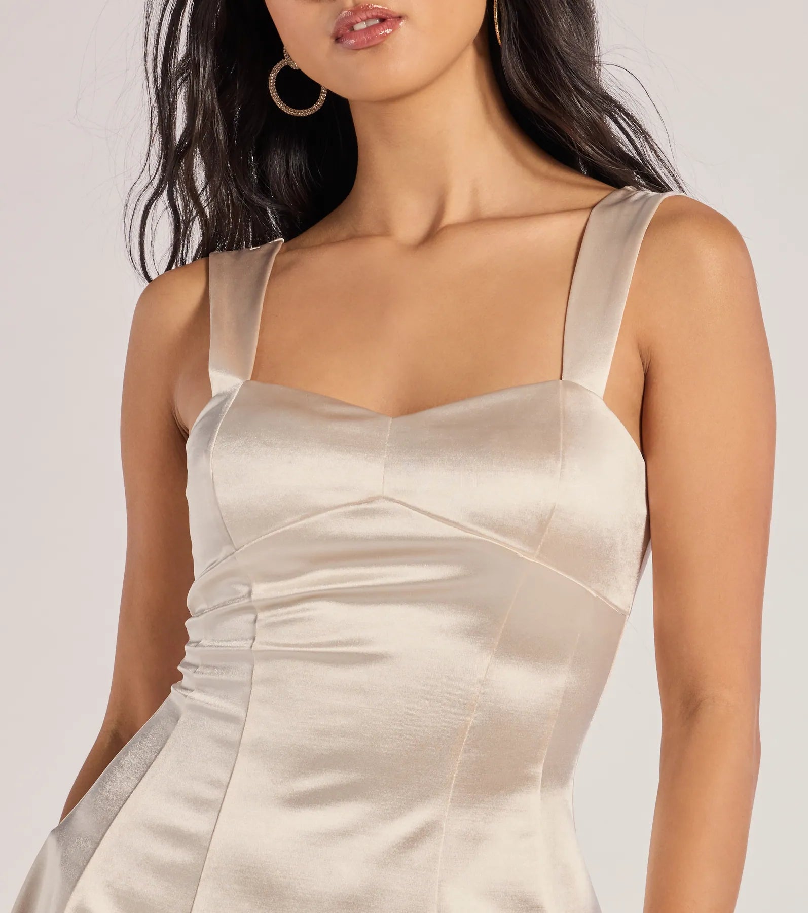 Chic Darling Sweetheart Satin Skater Dress - Image 4