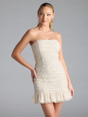 Romance Dreamer Strapless Bodycon Lace Mini Dress