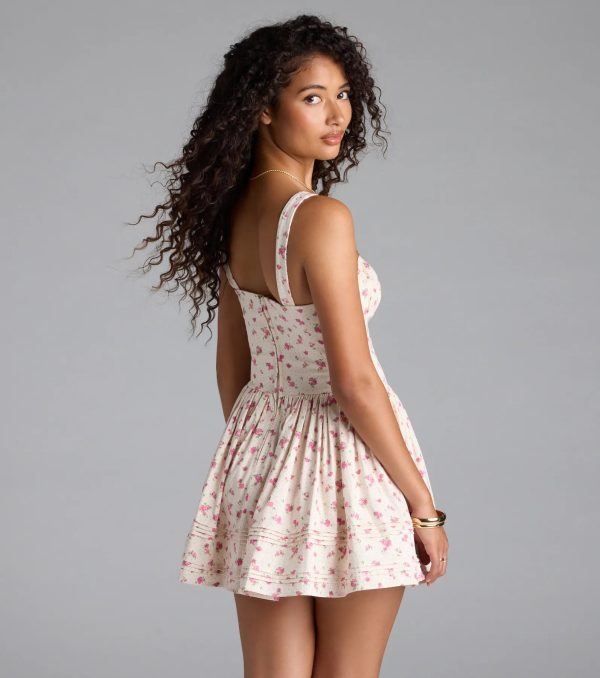 All Day Cuteness Floral Corset Skater Dress - Image 2