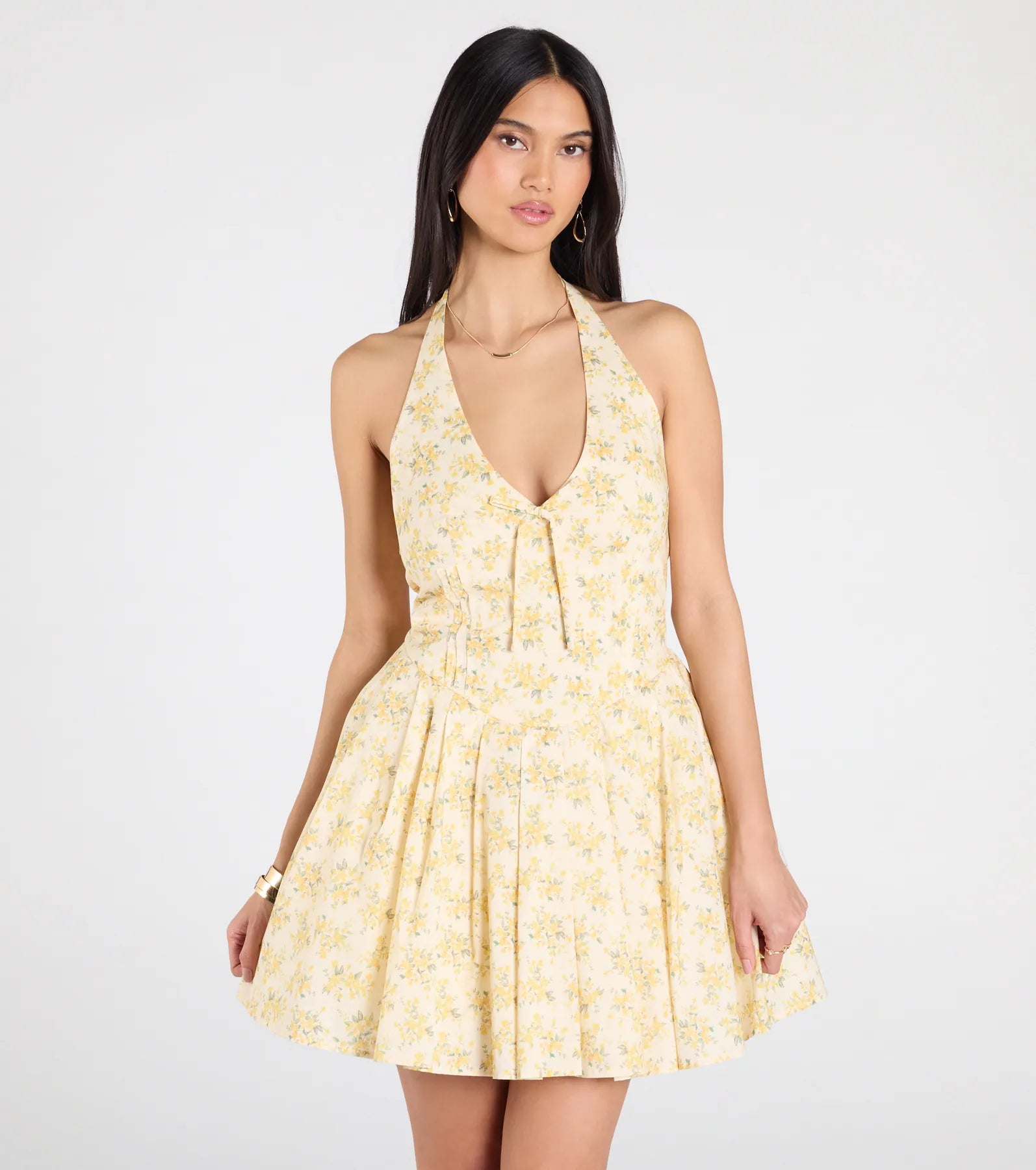 Dressing For Sunshine Halter Floral Skater Dress - Image 2