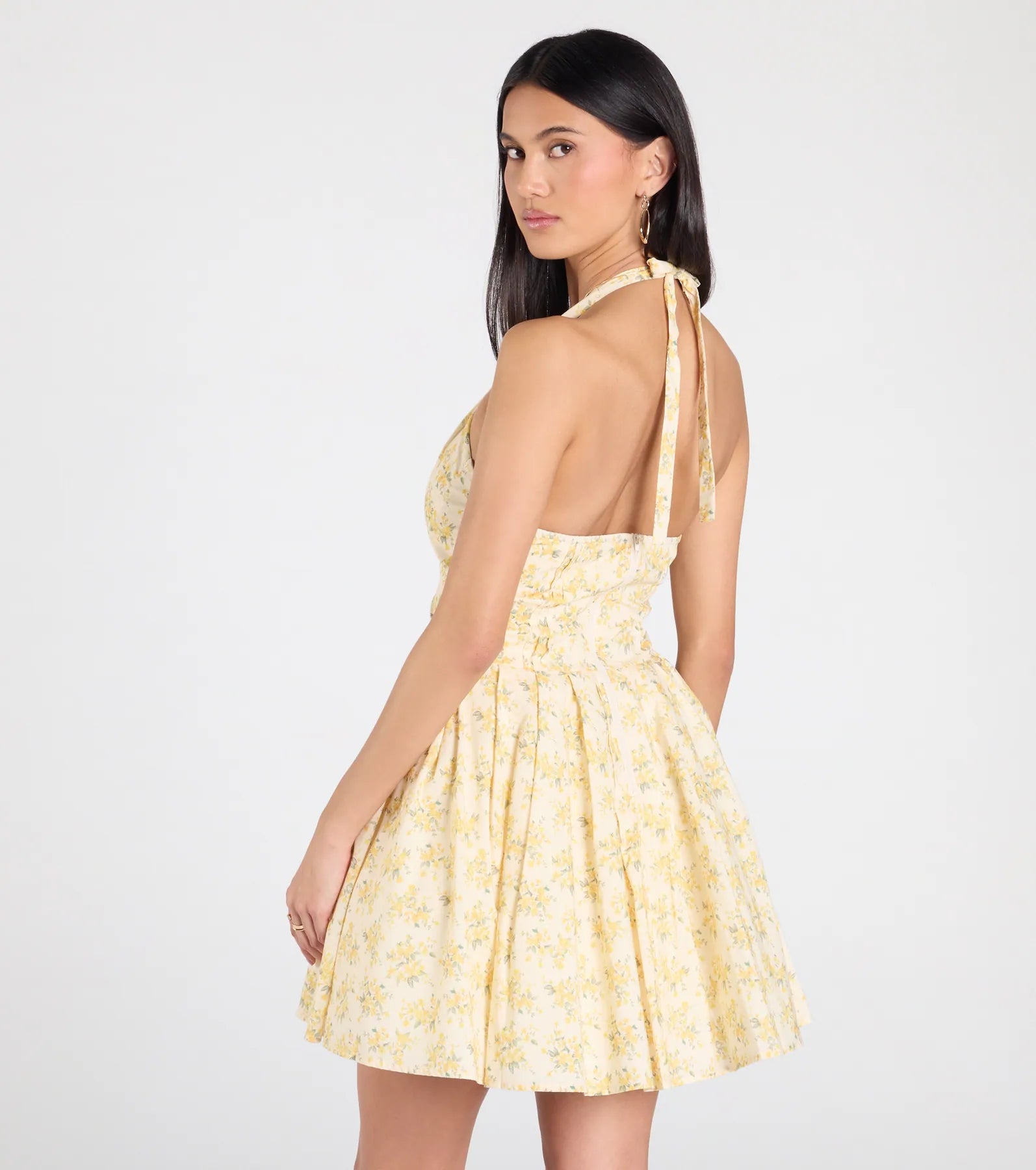 Dressing For Sunshine Halter Floral Skater Dress - Image 3