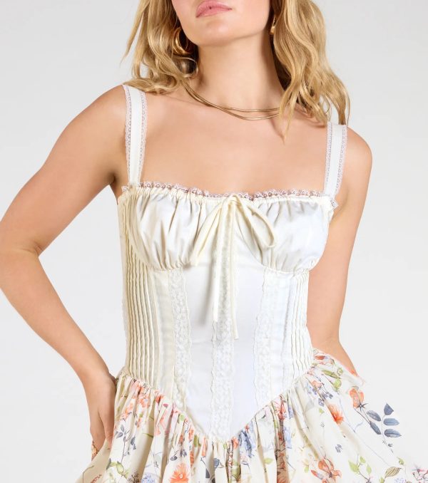 Sweet Babe Corset Drop Waist Floral Skater Dress - Image 5