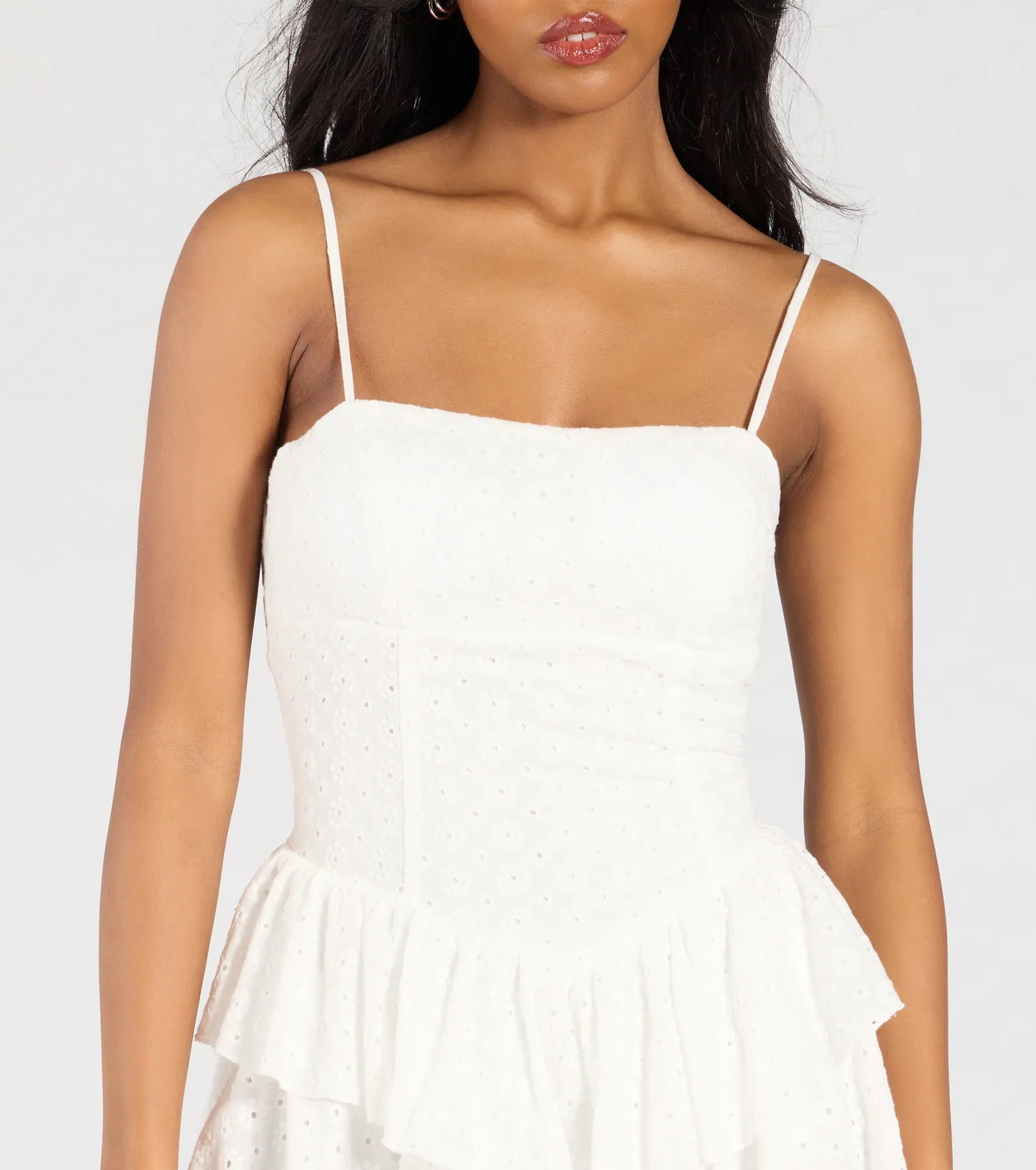 Pretty Days Ahead Ruffle Eyelet Skater Dress - Image 4