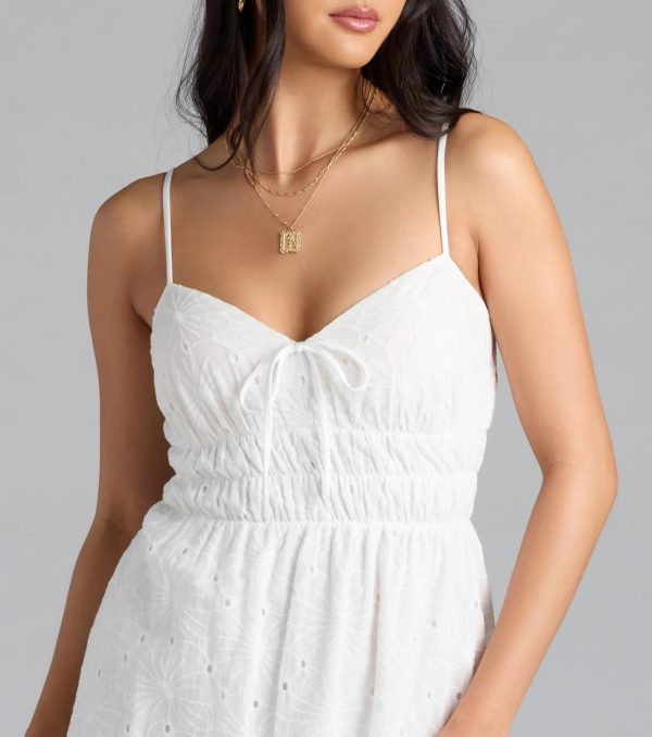 Here To Be Loved V-Neck Eyelet Skater Mini Dress - Image 5