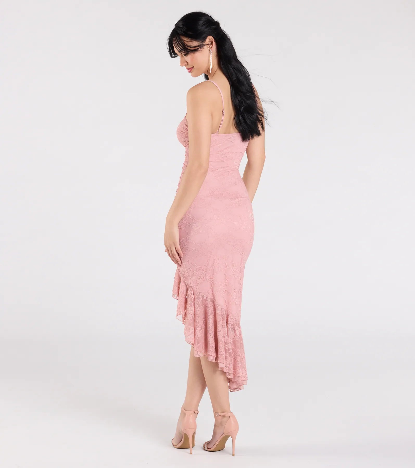 Enchanted Moment Floral Ruffled Lace Midi Dress - Image 7