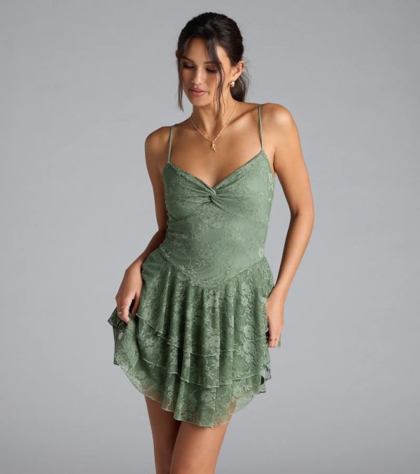 Adorable Muse Ruffled Lace Skater Dress - Image 16