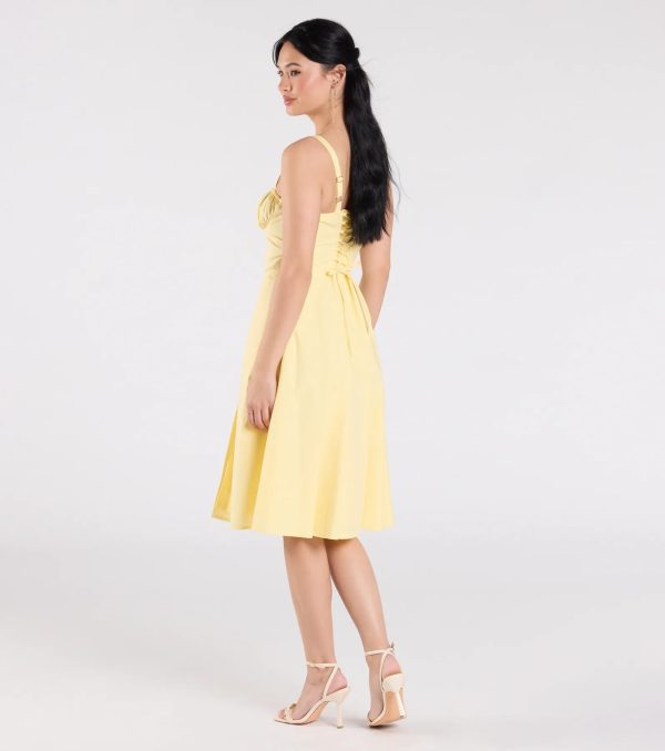 Playful And Pretty Corset Lace-Up Midi Dress - Image 2