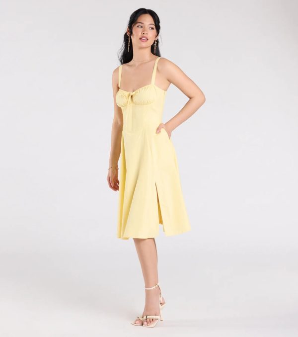 Playful And Pretty Corset Lace-Up Midi Dress - Image 4