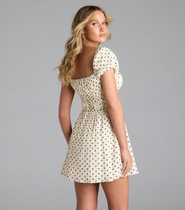 Dearest Charm Bow Print Skater Dress - Image 2