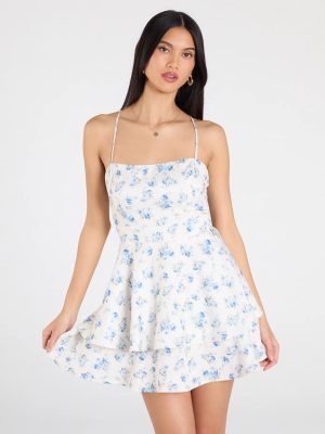 Beauty In The Detail Tie Back Floral Skater Dress