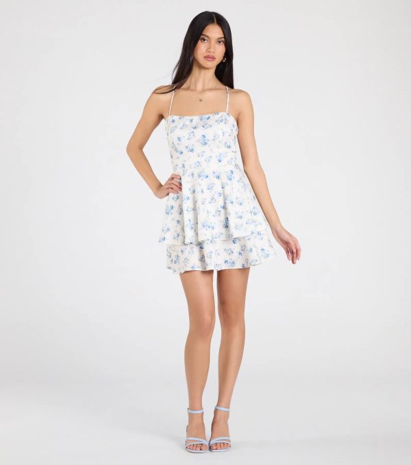 Beauty In The Detail Tie Back Floral Skater Dress - Image 5