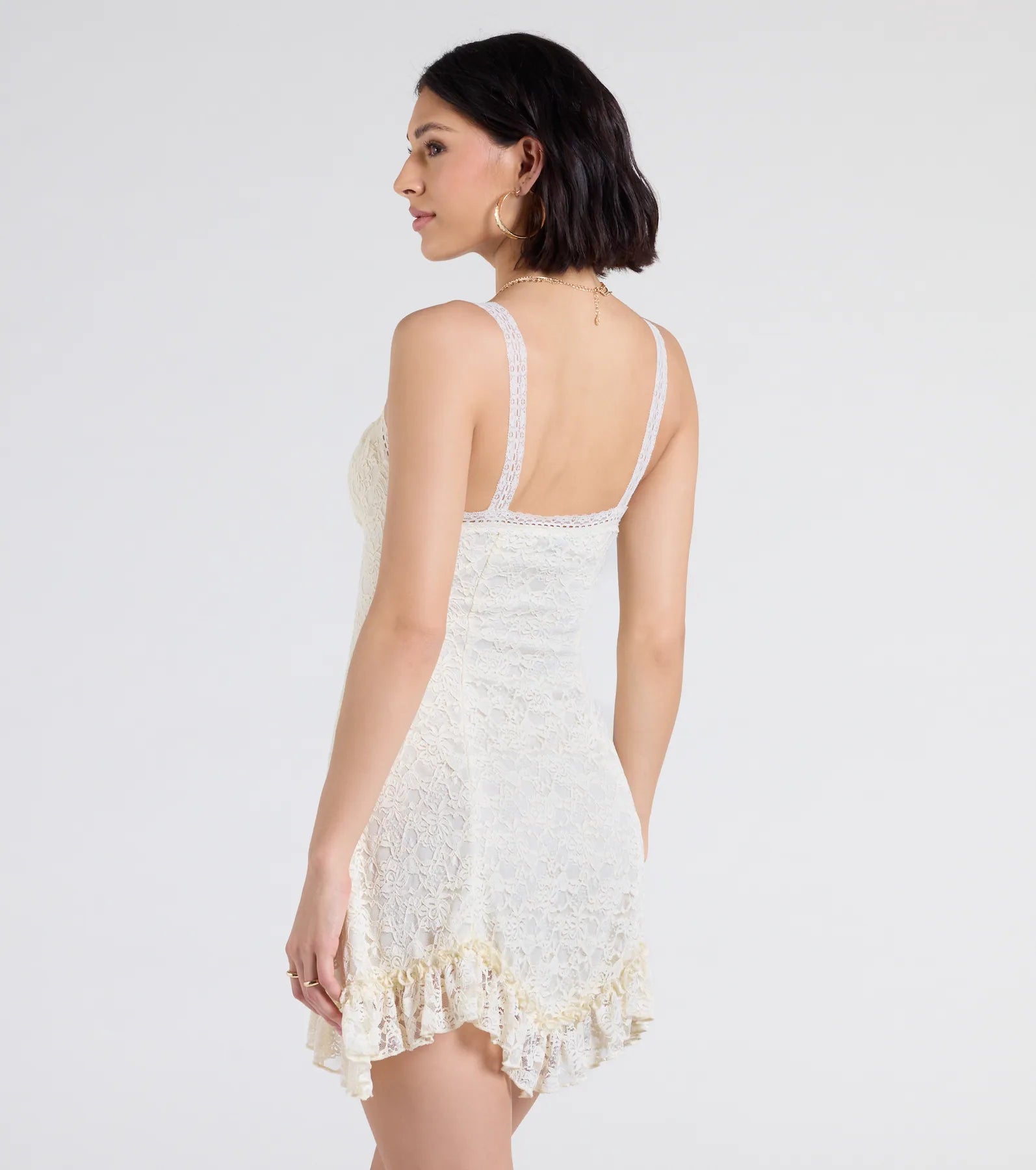 Desert Sun Lace Ruffle Mini Dress - Image 2